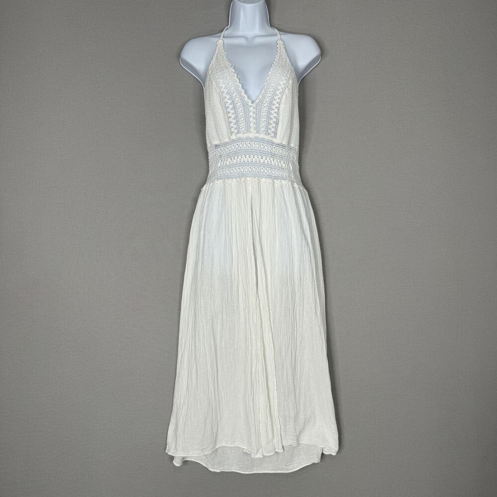 Seaspice Dress Womens XL White Arabella Panel High Split Midi Crochet Beach Boho